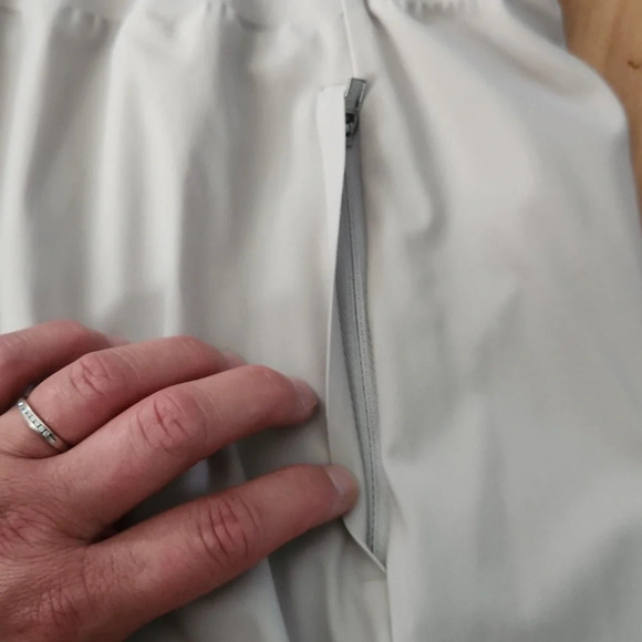 Athleta Cosmic hi-low knee - high beige skirt  size Medium - Picture 2 of 8